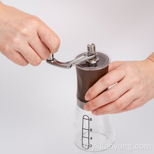 moulin à café en verre à main portatif manuel
